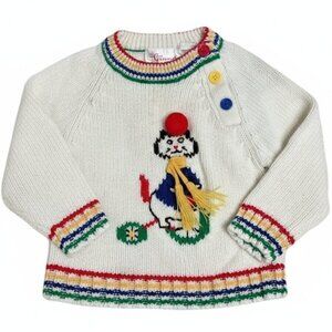 Vintage Cat Tricycle Sweater Toddler 3T Rainbow Knit Novelty Kids